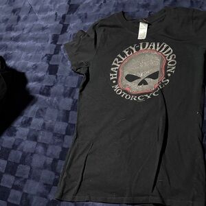 Harley-Davidson Black and Red Skull Tee